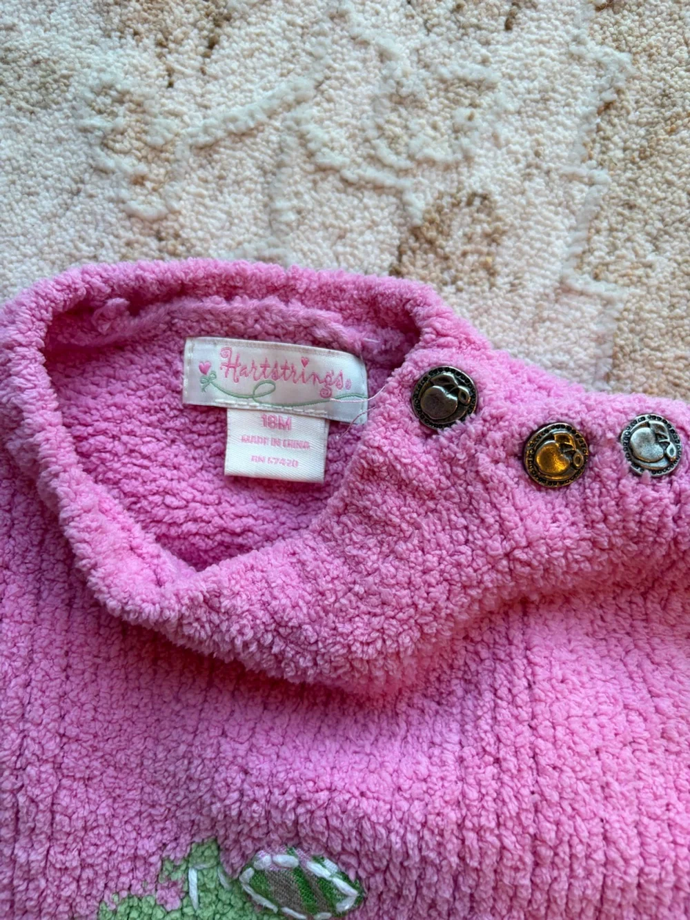 Vintage Hartstrings Apple Fuzzy Sweater + Corduroy Pants Set